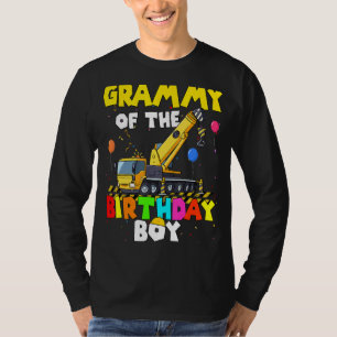 Camiseta Grammy Of Birthday Boy Crane Truck Family Exca