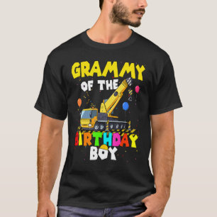Camiseta Grammy Of Birthday Boy Crane Truck Family Exca