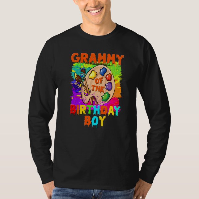 Camiseta Grammy Of Birthday Boy Painting Family B Day P (Anverso)