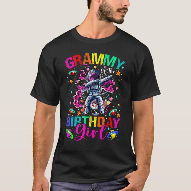 Camiseta Grammy Of Birthday Chica Astronaut Boy Space (Anverso)