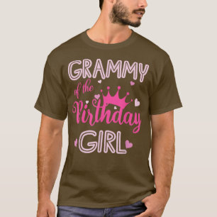 Camiseta Grammy Of Birthday Chica Cute Pink Matching Fam