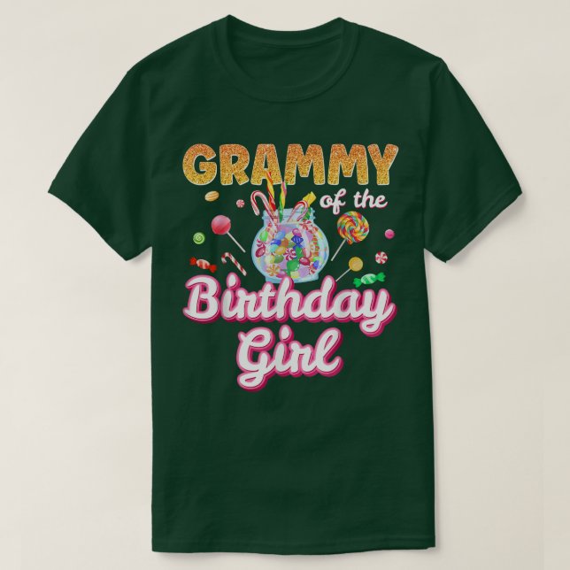 Camiseta Grammy Of Birthday Chicas Candy Family Tema C (Diseño del anverso)