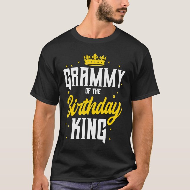 Camiseta Grammy of the Birthday King Fiesta Crown Bday Cele (Anverso)