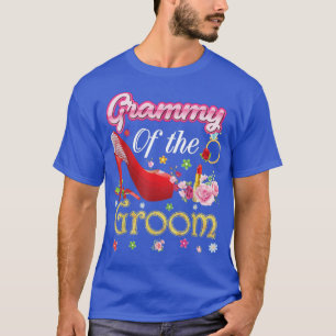 Camiseta Grammy Of The Groom Happy Wedding Flower Pink Shoe