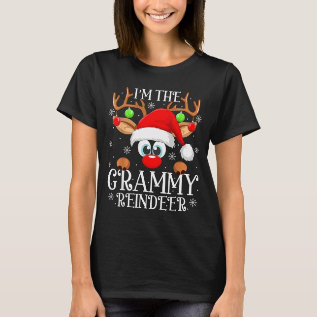 Camiseta Grammy Reindeer Christmas Family Matching Group Fu (Anverso)