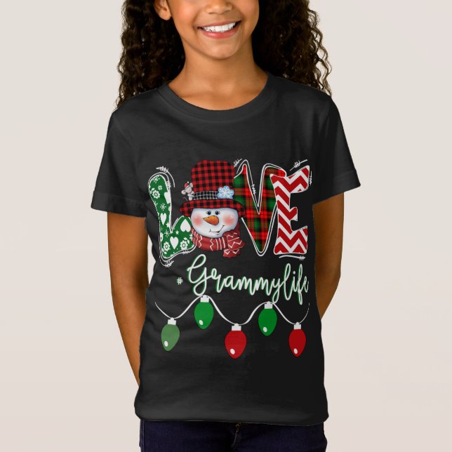 Camiseta Grammy Snowman ama a Grammy Life Navidades Red Pla (Anverso)