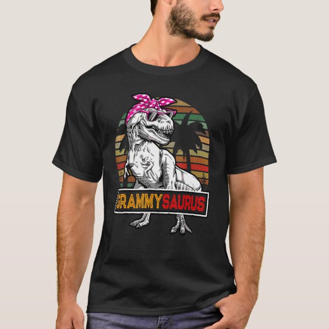 Camiseta Grammysaurus Rex Dinosaur Grammy Saurus Family Mat (Anverso)