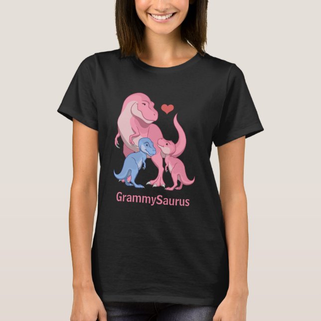 Camiseta GrammySaurus T-Rex con niños y dinosaurios Chicas (Anverso)