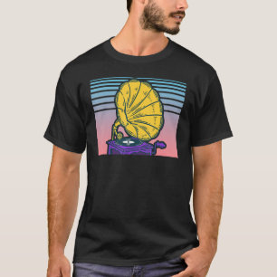 Camiseta Gramófono Récord de jugador de vaporwave Phono est