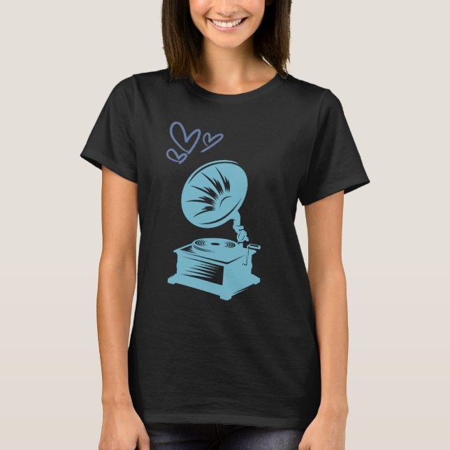 Camiseta Gramophone Music Old School (Anverso)