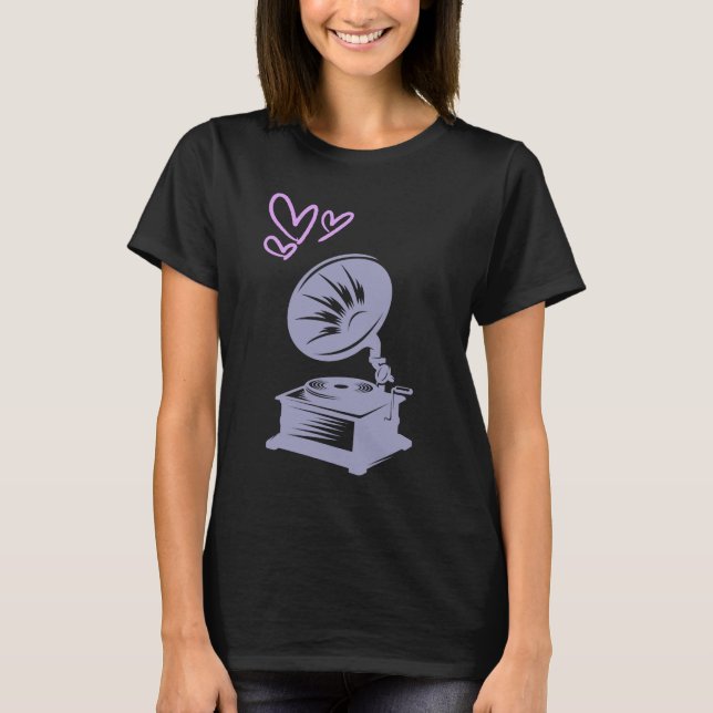 Camiseta Gramophone Music Old School (Anverso)