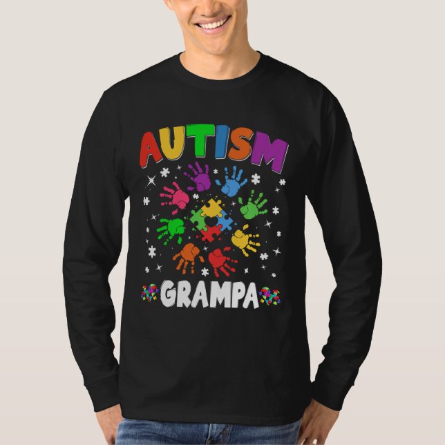 Camiseta Grampa de autismo asombroso aumenta la conciencia  (Anverso)