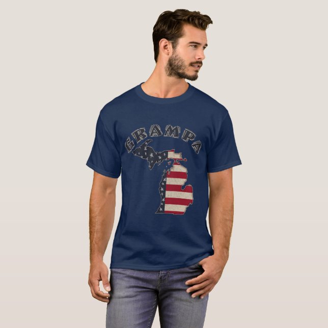 Camiseta Grampa | Grunge Americana Michigan (Anverso completo)