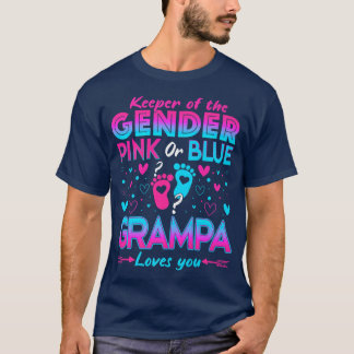 Camiseta Grampa rosa o azul divertida te ama, revelación de