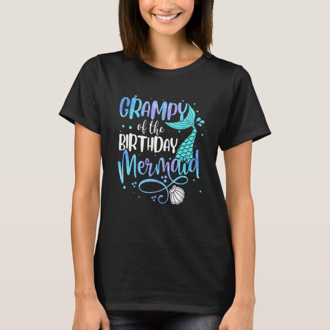 Camiseta Grampía De La Familia De La Sirena De Cumpleaños Q (Anverso)