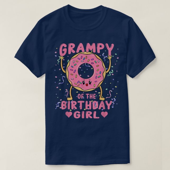 Camiseta Grampía Del Chica De Cumpleaños Fiesta Rosada Donu (Diseño del anverso)