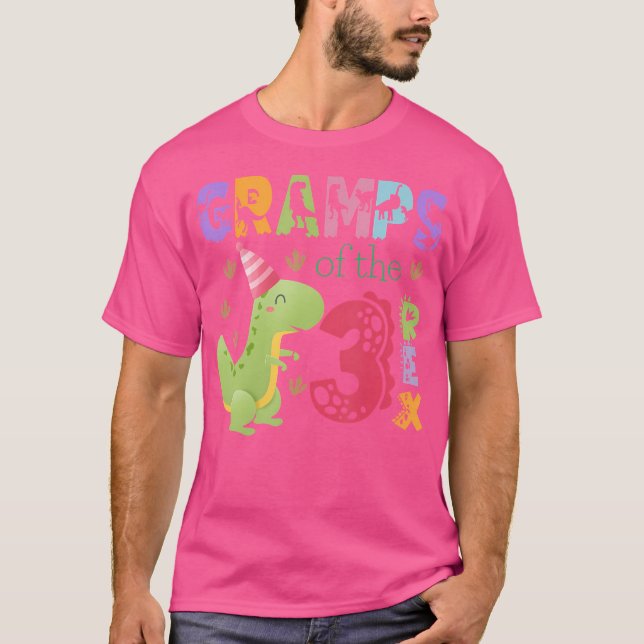 Camiseta Gramps De Los Tres Dinosaurios Rex 3De Cumpleaños (Anverso)
