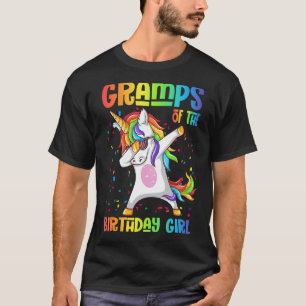 Camiseta Gramps Del Chica De Cumpleaños Dabbing Unicorn Bir