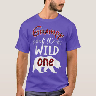 Camiseta Grampy Bear Of The Wild One Red Plaid Funny 1st Bi