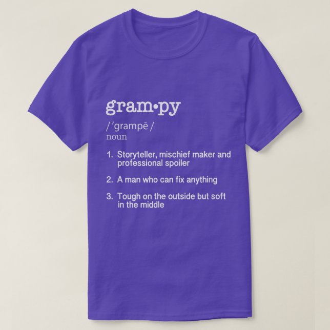 Camiseta Grampy Definition    TFunny Padre's Day Gift Tee  (Diseño del anverso)