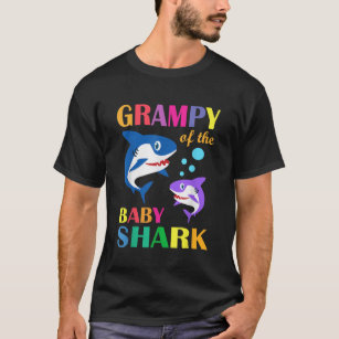Camiseta Grampy Of The Baby Birthday Shark Grampy Shark Chr