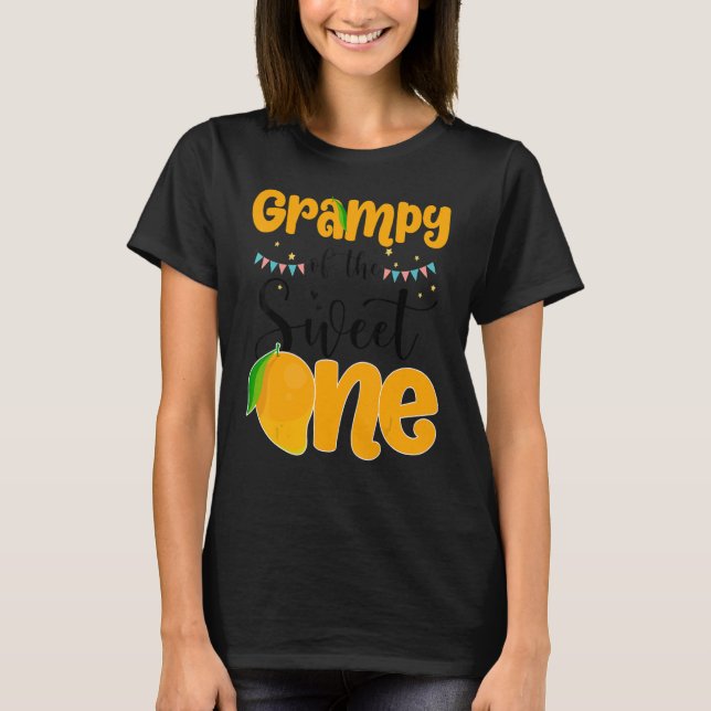 Camiseta Grampy Of The Sweet One Mango Fruit Theme 1er Birt (Anverso)