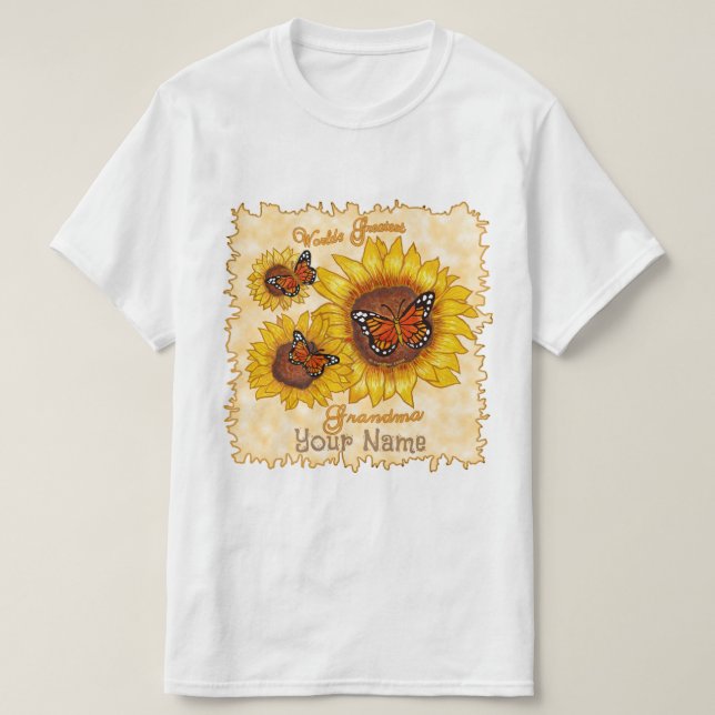 Camiseta Gran Abuela de Girasol (Diseño del anverso)