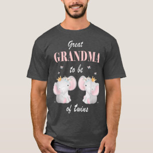Camiseta Gran Abuela Del Elefante De Los Gemelos Chica De B