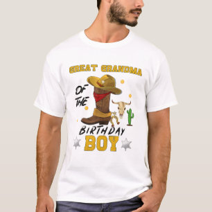 Camiseta Gran Abuela Del Tema Del Niño De Cumpleaños Cowb
