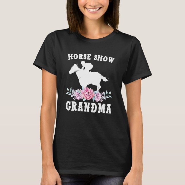 Camiseta Gran Abuela Flores de Exhibición de Caballos Equit (Anverso)