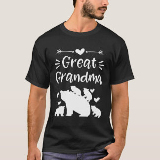 Camiseta Gran Abuela Oso Con 4 Cubos De Bebé Cazados De Cor