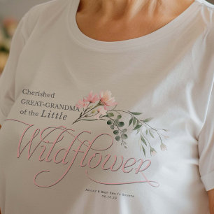 Camiseta Gran Abuela Pequeña Flor Silvestre Niña Ducha