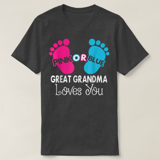 Camiseta Gran Abuela Rosa O Azul Te Ama, Hijo De Bebé (Diseño del anverso)