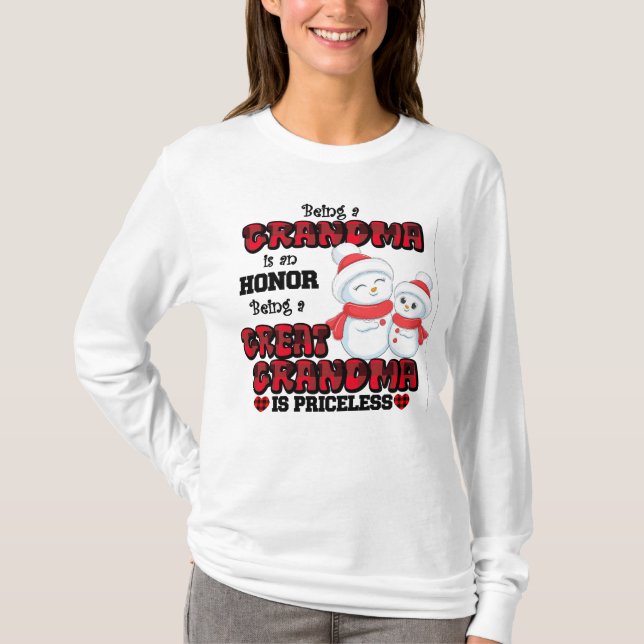 Camiseta Gran Abuela sin precio Snowman (Anverso)
