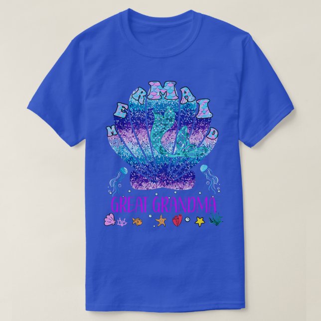 Camiseta Gran Abuela Sirenita Su Mujer Sirena Pareja P (Diseño del anverso)