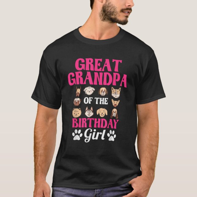 Camiseta Gran Abuelo Del Chica De Cumpleaños Paw Bday Pa (Anverso)