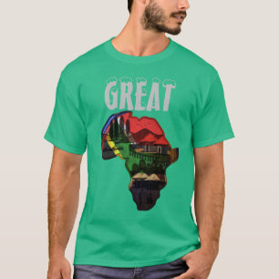 Camiseta Gran África Mapa Arcoiris diseño de colores tradic