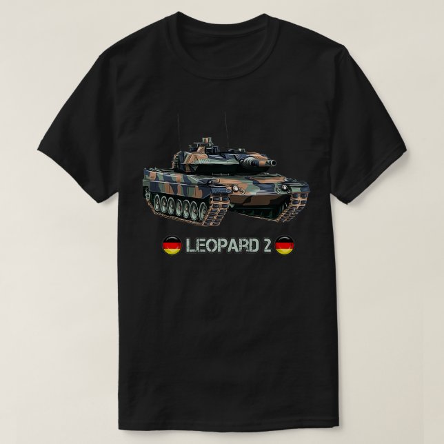 Camiseta Gran Alemania moderna de batalla del tanque Leopar (Diseño del anverso)