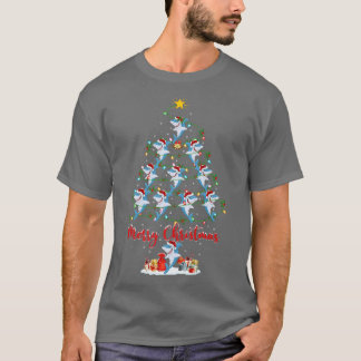 Camiseta Gran arbol de navidad de peces de tiburón blanco d