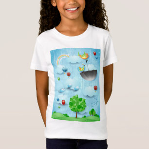 Camiseta Gran árbol y pájaros volando