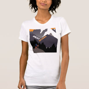 Camiseta Gran Arte de Anuncio de Viaje Retro de Montana al 