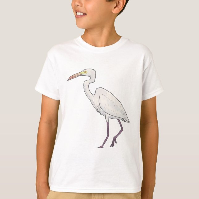 Camiseta Gran arte de aves de Egret (Anverso)