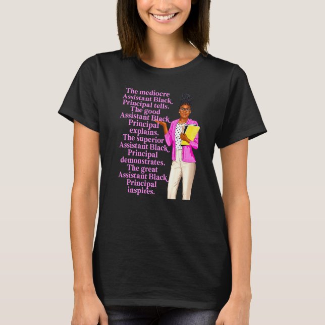 Camiseta Gran Asistente Negro Director Educador Escolar En (Anverso)