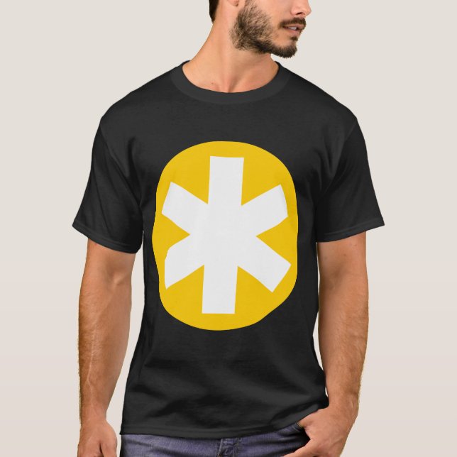 Camiseta Gran Asterisk - Ámbar y Blanco (Anverso)