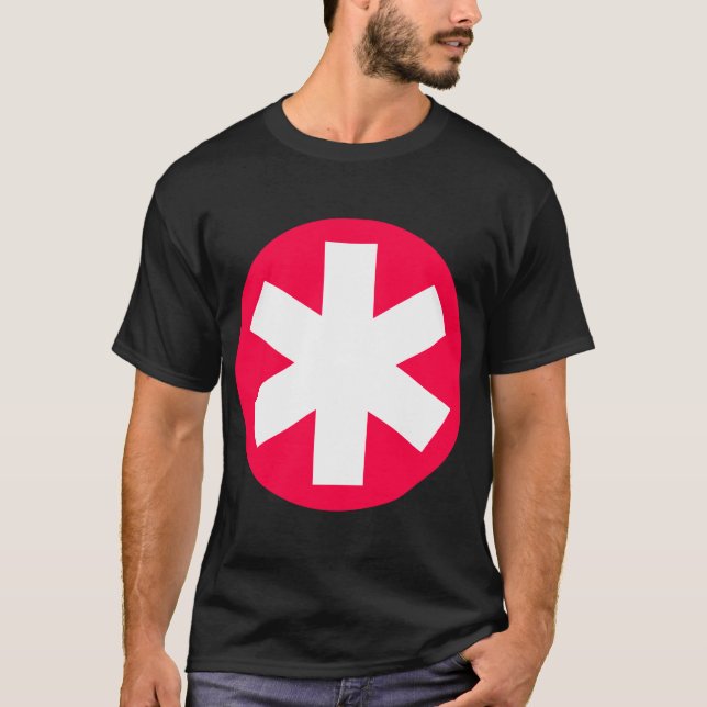 Camiseta Gran Asterisk - Crison Rojo y Blanco (Anverso)