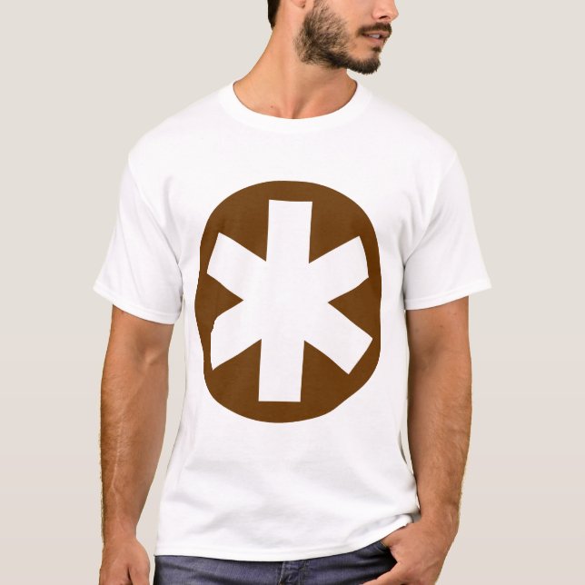 Camiseta Gran Asterisk - Marrón y blanco (Anverso)