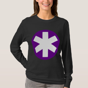 Camiseta Gran Asterisk - Púrpura Profundo y Blanco