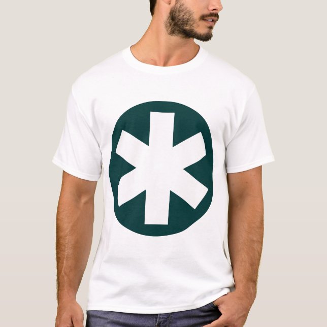 Camiseta Gran Asterisk - Verde oscuro y blanco (Anverso)
