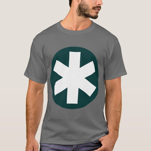 Camiseta Gran Asterisk - Verde oscuro y blanco (Anverso)