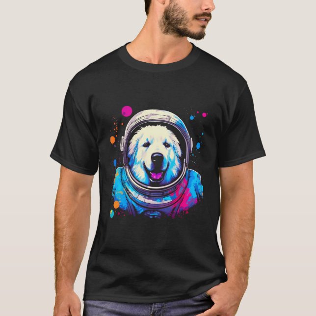 Camiseta Gran astronauta divertida de perro de los Pirineos (Anverso)